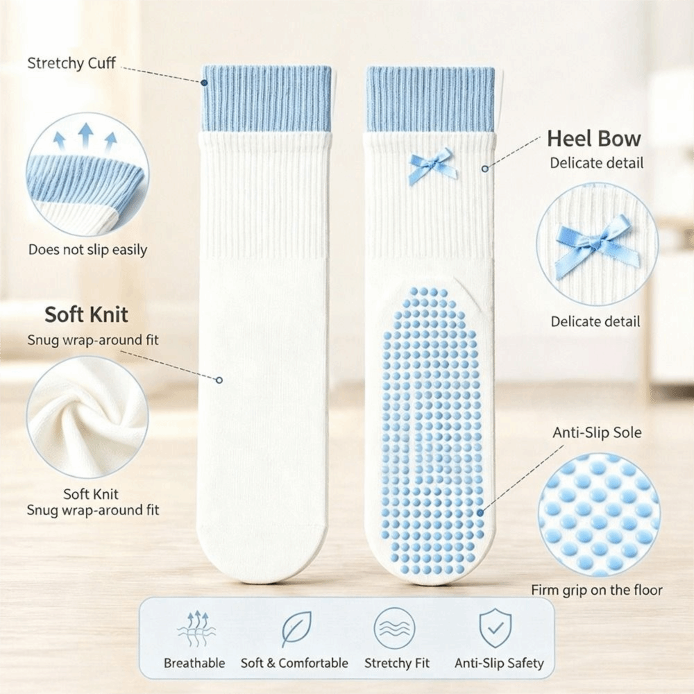 Pilates Yoga Y Barre - New Cotton Yoga Socks Silicone Grips