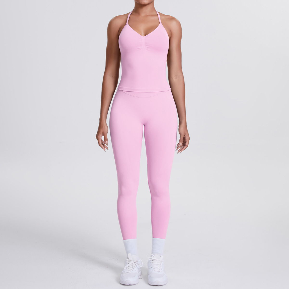 Pilates V Yoga - Women's Seamless Knitted Yoga Suit Suit