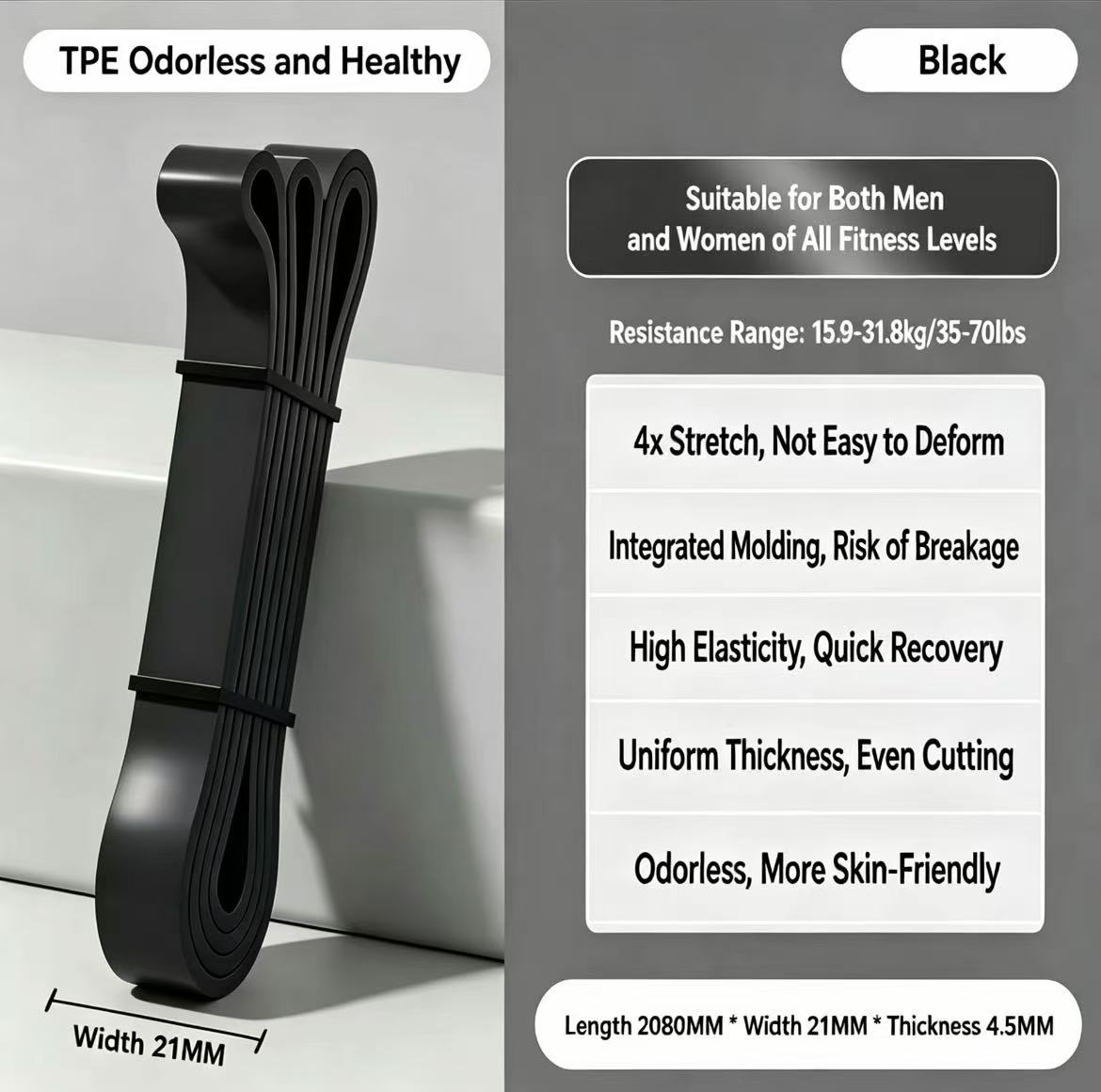 TPE Resistance Bands 6 Levels  - Pilates And Yoga Difference ulasan dan harga