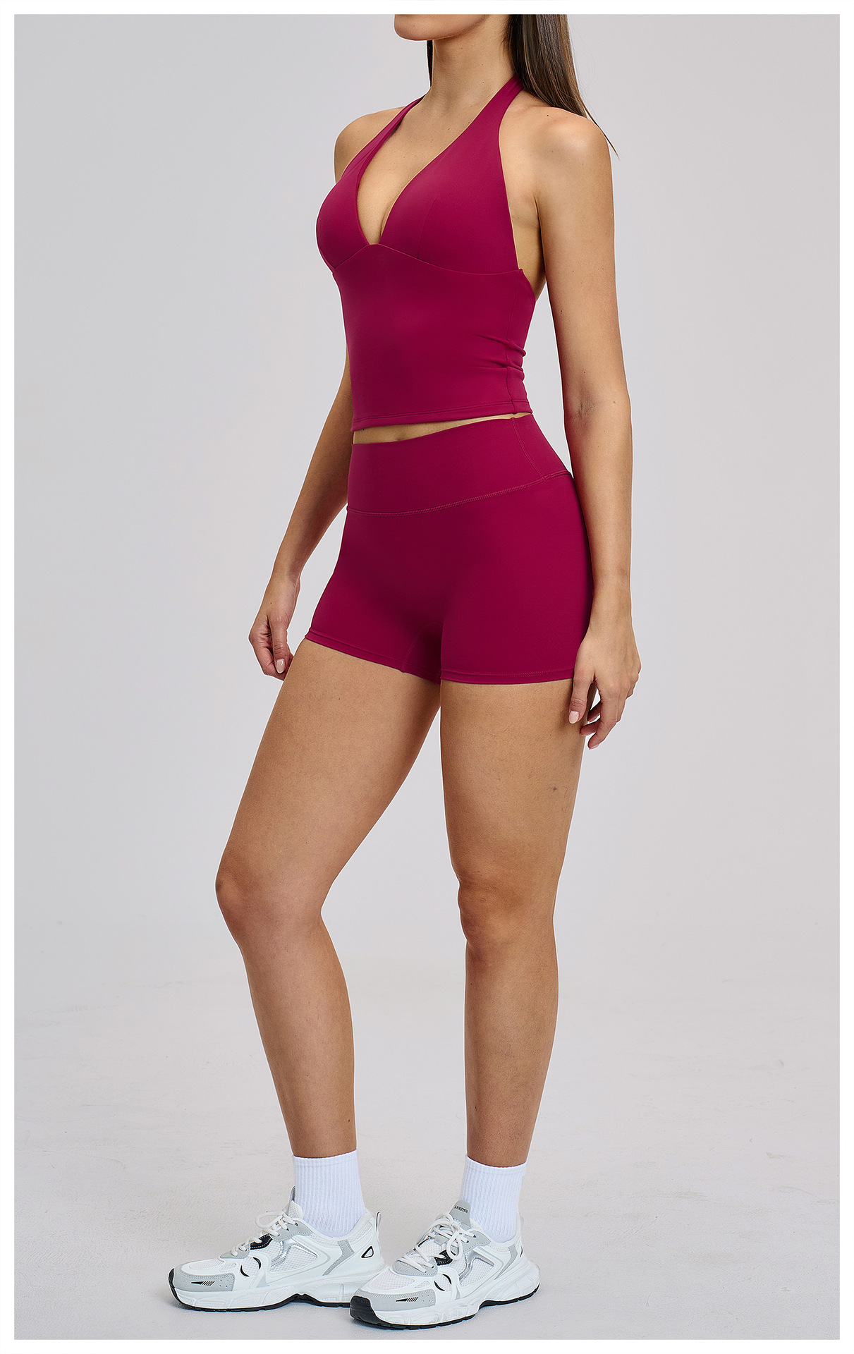 Sexy V-Neck Beautiful Back Hig - Pilates V Yoga ulasan dan harga