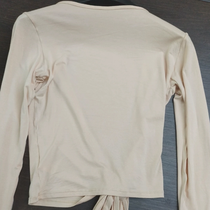 Women Sexy Wrap Crop Tops Shir - Pilates V Yoga ulasan dan harga