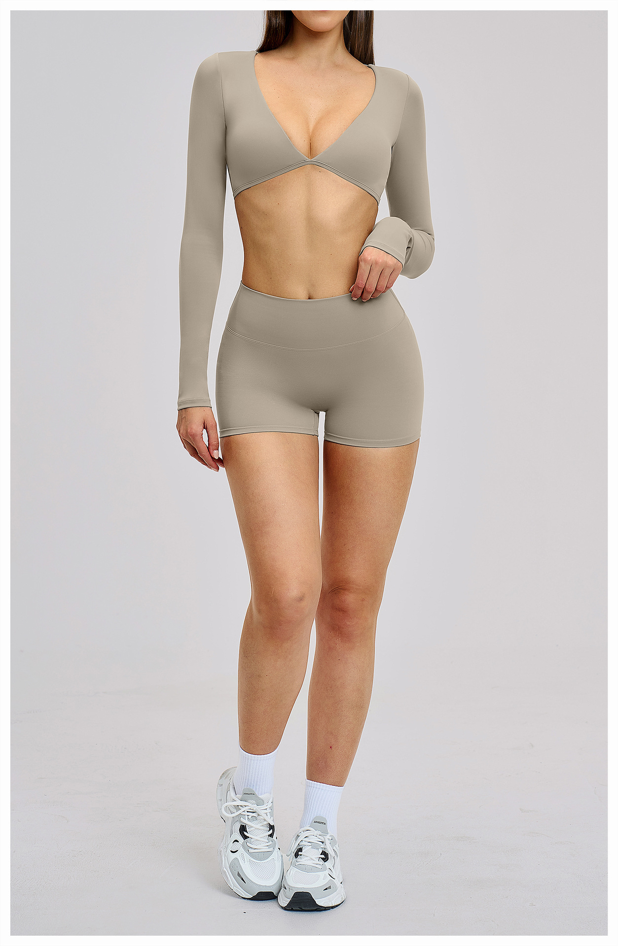 Sexy V-Neck Beautiful Back Hig - Pilates V Yoga ulasan dan harga