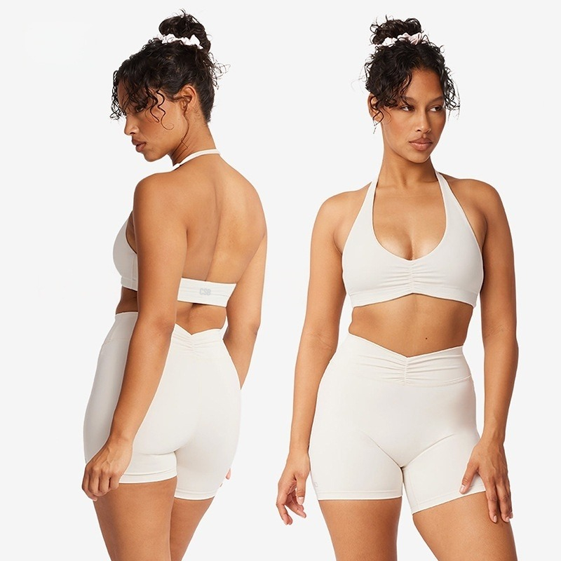 CSB Halter V Neck Scrunch Spor - Pilates V Yoga ulasan dan harga