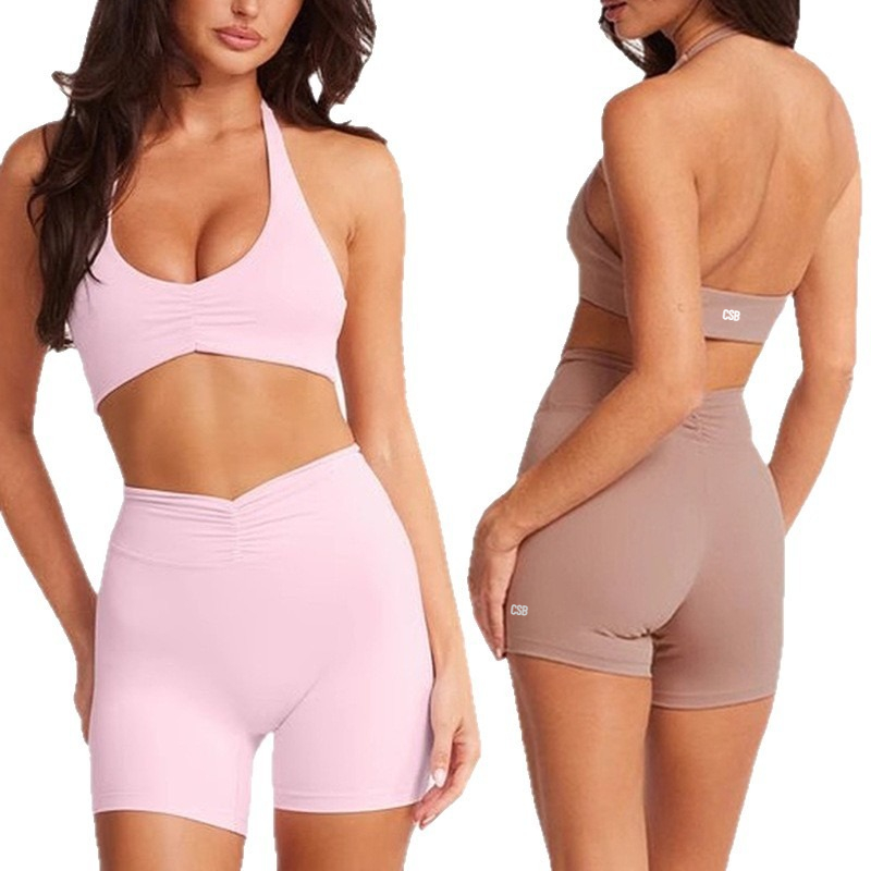 CSB Halter V Neck Scrunch Spor - Pilates V Yoga ulasan dan harga