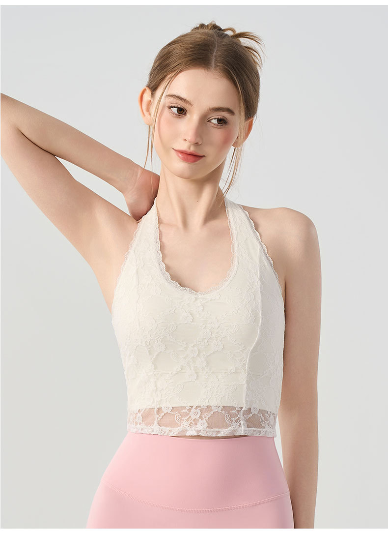 Sexy Woman Halter V-neck Lace  - Pilates V Yoga ulasan dan harga