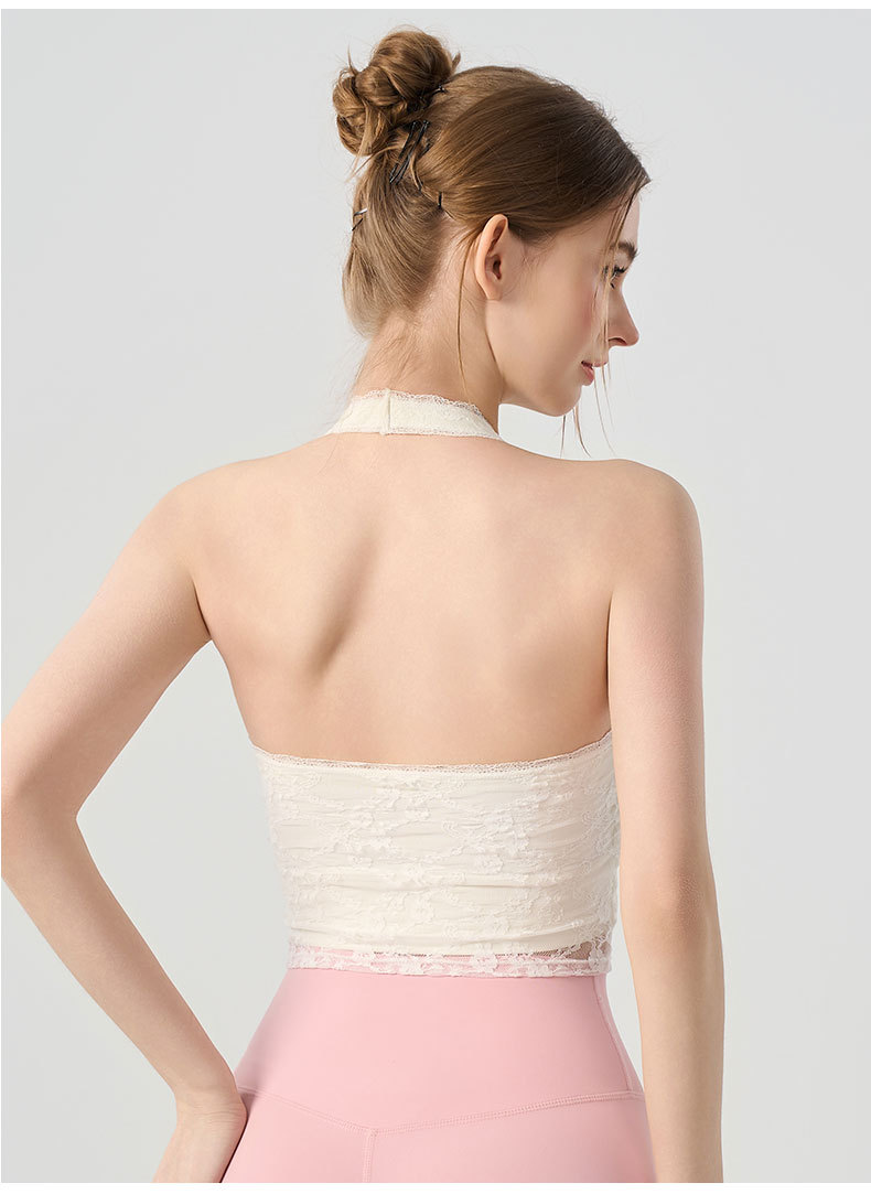 Sexy Woman Halter V-neck Lace  - Pilates V Yoga ulasan dan harga