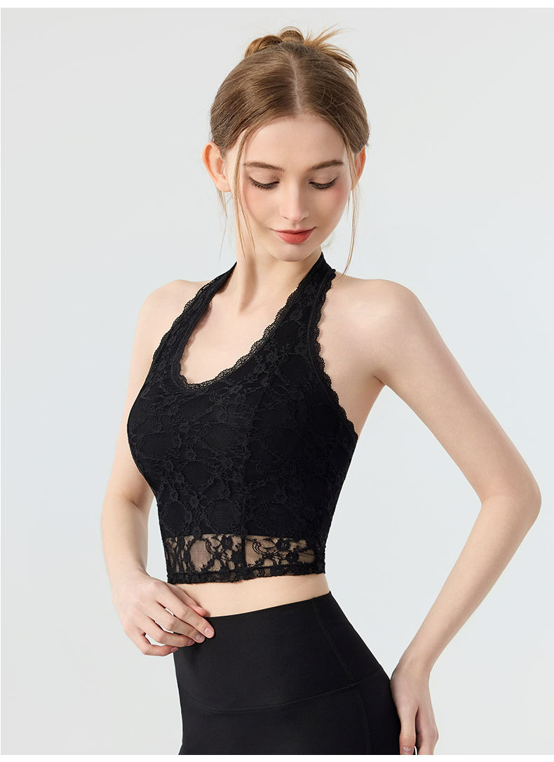Sexy Woman Halter V-neck Lace  - Pilates V Yoga ulasan dan harga