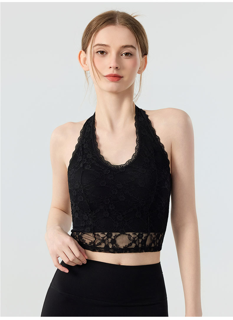 Sexy Woman Halter V-neck Lace  - Pilates V Yoga ulasan dan harga