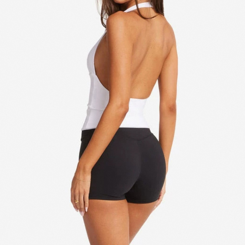 Women's Halter Neck Deep V Bac - Pilates V Yoga ulasan dan harga